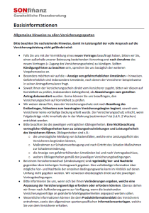 Basisinformation Versicherungen